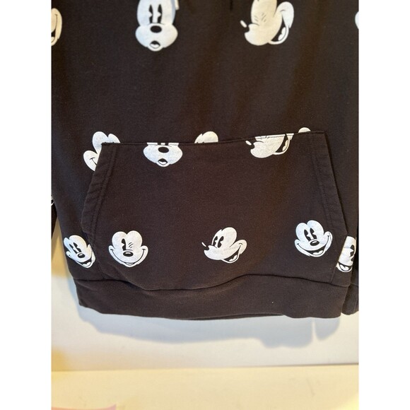 Disney Mickey Mouse Graphic Unisex Size Small Pullover Hooded Sweatshirt Black - Picture 5 of 5